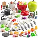 100-PIECE MEGA KITCHEN SET (4 COLOR OPTIONS): Whether you want sweet Pink, cool Blue, fresh Green, or modern Grey, we have the perfect style for your little chef! This massive 100-piece set includes a realistic pressure cooker, kettle, pans, and a hu...