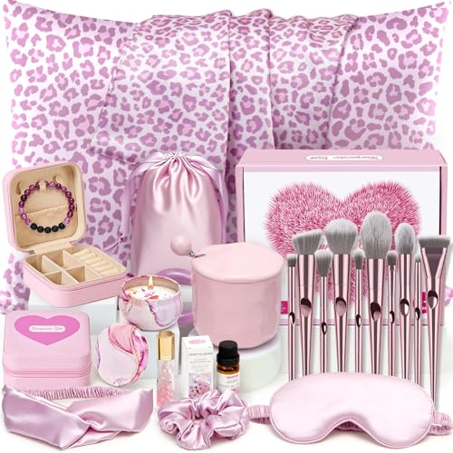 G.C Geburtstagsgeschenk für Frauen Geschenke für Frauen mit Pinselset Makeup & Kissenbezug & Kaffeetasse, Wellness Geschenkset für Freundin Mama Geschenk Set für Valentinstag Muttertag Weihnachtstag