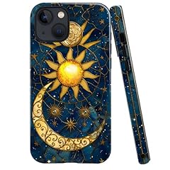 Stained Glass Sun Moon Blue Stars