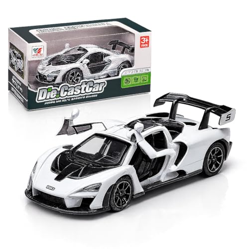 Image of Mclaren Senna Toy Car - 1:28 Scale Alloy Die-Cast Supercar Model with Lights & Sound, Pull-Back Sports Car Toy for Kids, Boys & Collectors - Gift Item (Color May Vary)