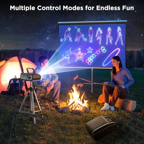 Image of DJ Laser Light for Party, 3D Animation Laser Machine,Multiple Control Functions,Support Manual Graffiti, Text Playback, and Personalized Programming,Suitable for DJ Parties, KTV Bars and Events(2PCS)