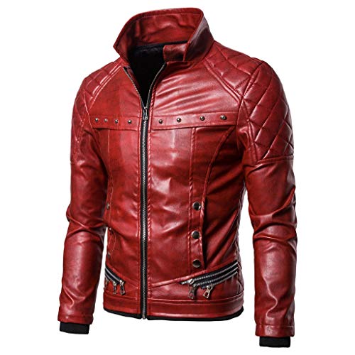 liaddkv Leren jas voor heren, zwart met bontkraag, winterjas, warme parka, steampunk, leren jas, heren, zwart, biker, winterdikke herenmantel, kort, elegant, klederdrachtjas voor heren - Image 4