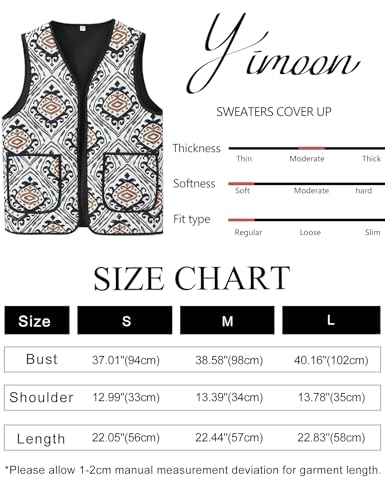 Yimoon Women's Floral Puffer Vest Vintage Lightweight V Neck Sleeveless Jacket Cardigan3