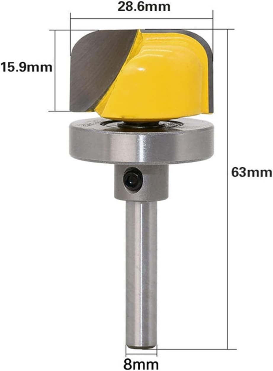 Surface Milling Cutter 1 Piece 8mm Shank Half Round Keyway Bit End Mill Cutter Wood 2 Flute Bearing Woodworking Tools Door Lock Cutter