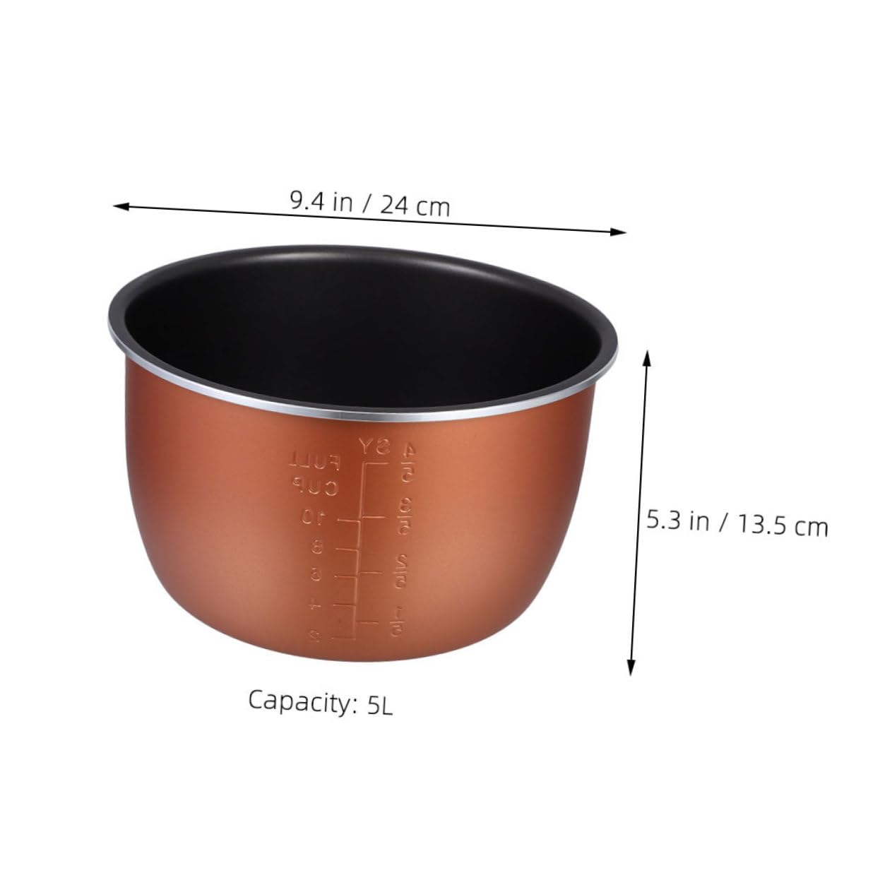 Cuoci Riso Ricambio 5l in Lega di Alluminio, 2 Pezzi | Rivestimento Antiaderente, Design Ispessito, per Ricette a Riscaldamento Prolungato e Pasti Familiari Quotidiani