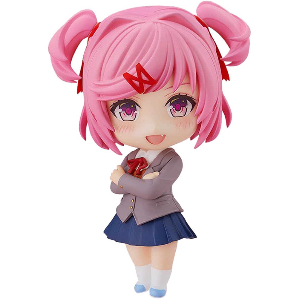 Anjinguang Natsuki Figure Anime Action Figurine Q Edition Interchangeable Face Model with Accessories PVC Anime Statue Collection Desktop Ornaments 10CM