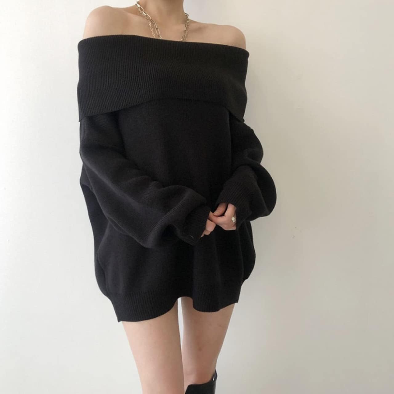 安心発送 Na Kd オフショルダー ニット ミニワンピース ワンピース 色 サイズを選択 Black 安心発送 Na Kd オフショルダー ニット ミニワンピース ワンピース 色 サイズを選択 Black