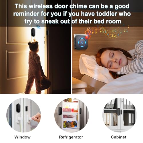 image for SanJie Door Chime, Wireless Door Chimes When Door Open Entry for Busin