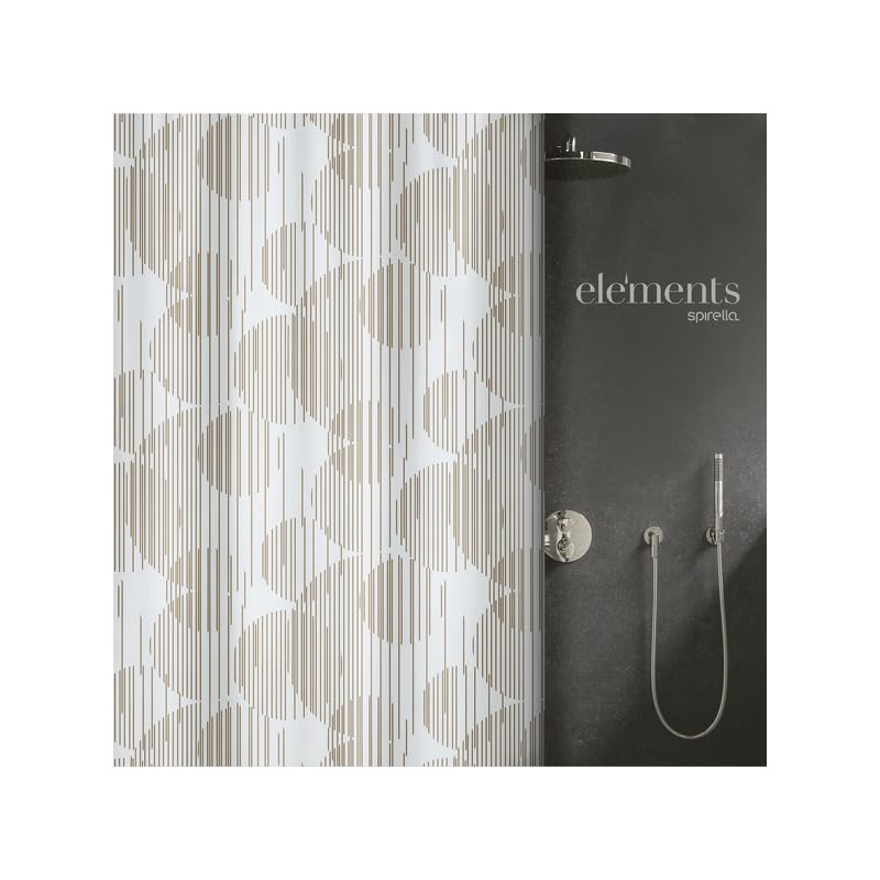 Rideau de douche polyester Spirella Elements Raio 180x180cm beige