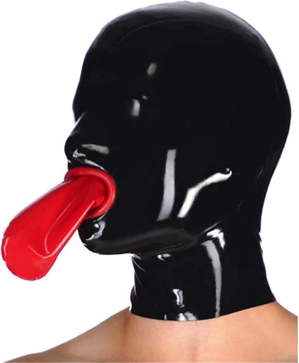 Bondage Latex Mask Rubber BDSM Mask Fetish Headgear Latex Cosplay Back Zipper