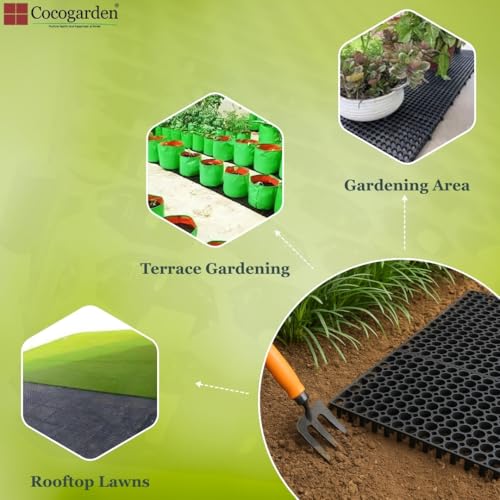 Image of Cocogarden Garden Drain Cells Thickness (20 mm) Pack of 4 for Terrace, Outdoor, Kitchen Gardening | Highly Durable & Polypropylene Drain Cells