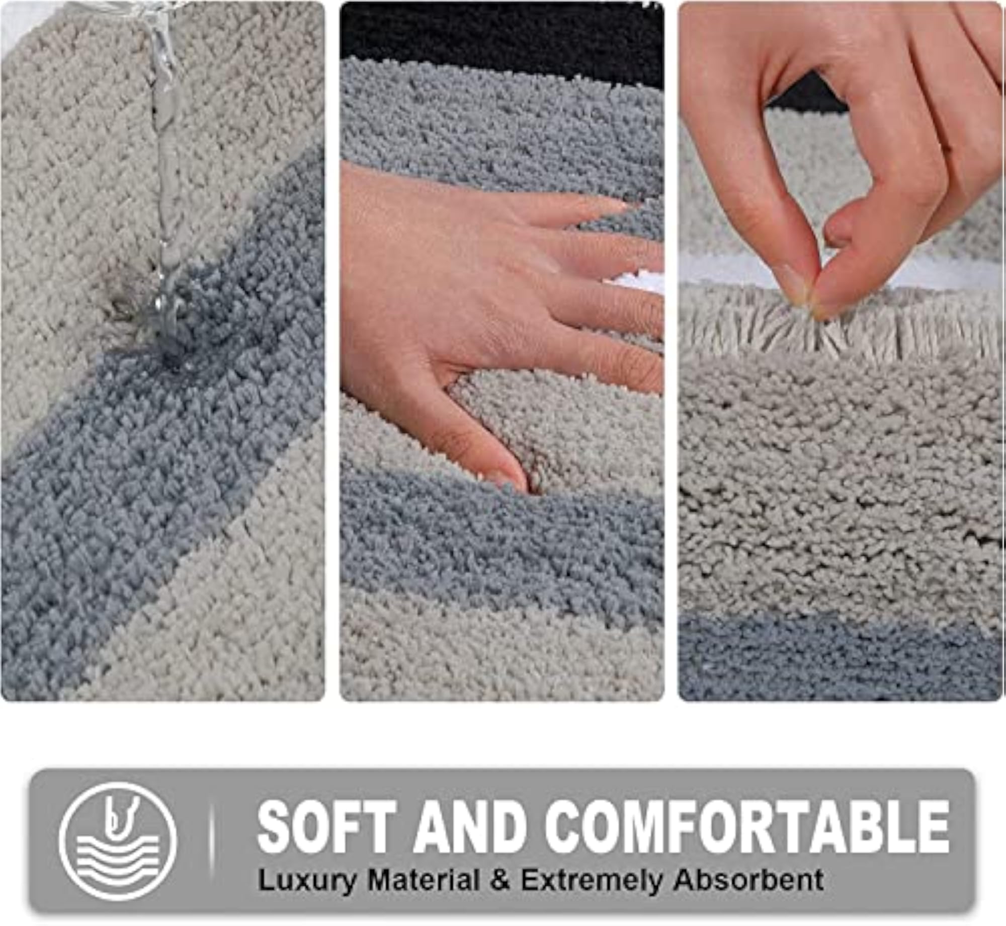 Elegant Black & Grey Carpet Runner, 2x6 Feet