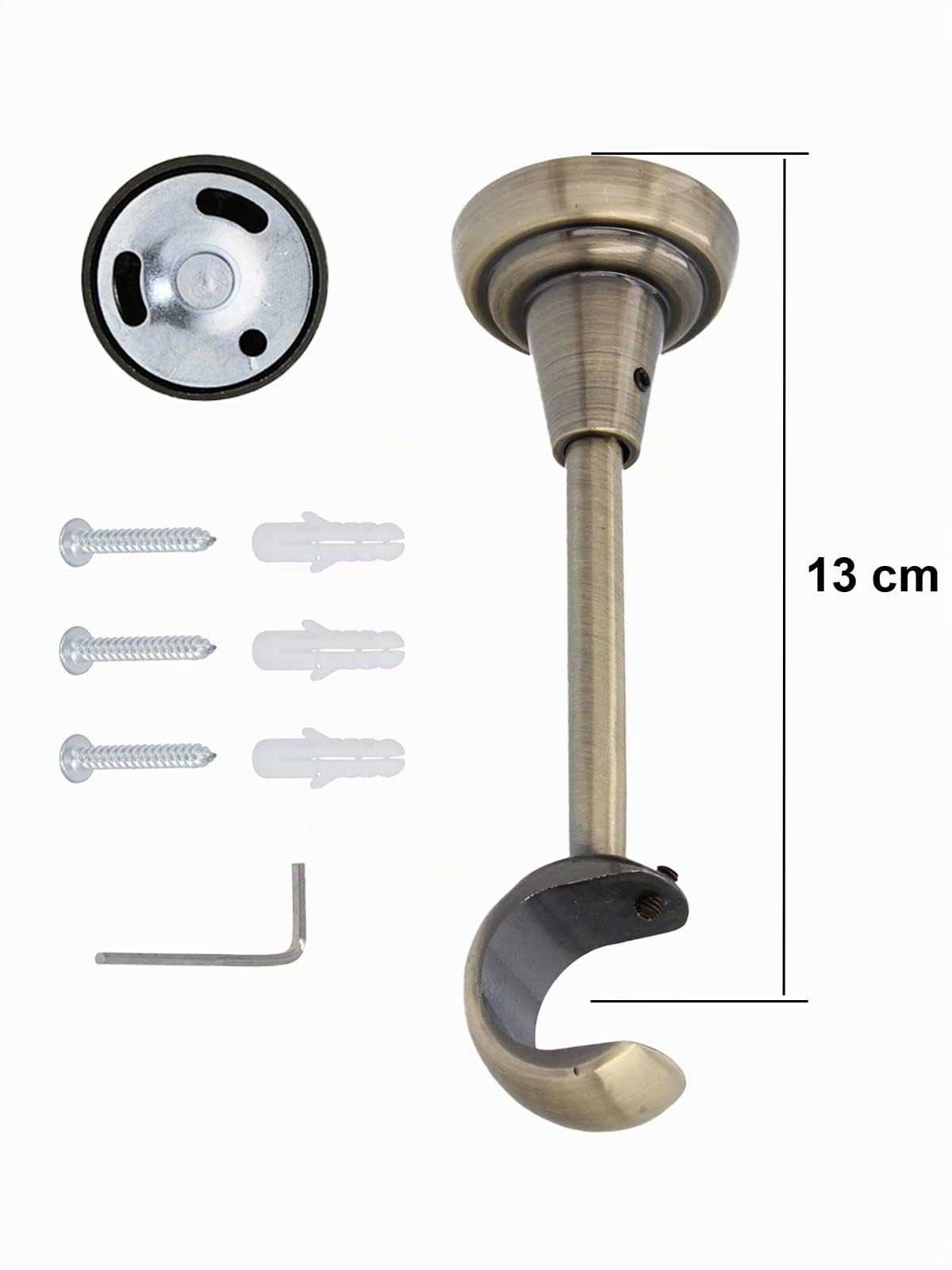 Kit Bastone per Tende in metallo 25mm Ottone Antico Montaggio a Soffitto 160 cm Zoya