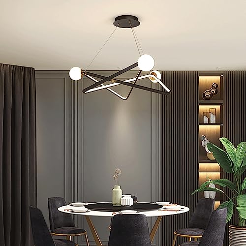 Lustre LED à intensité variable avec abat-jour boule de verre modulable