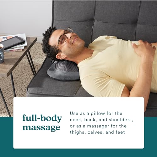 Homedics Cordless Shiatsu All-Body Massage Pillow with Soothing Heat, Reverse Function, Rechargeable Battery, and Integrated Controls –Lightweight - Image 6