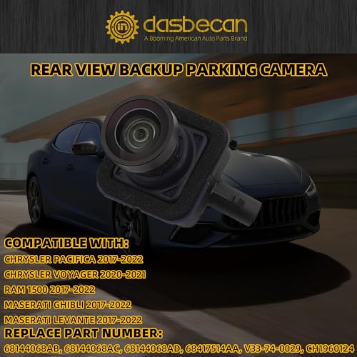 Image of Dasbecan 360 Surround View Backup Camera Compatible with Ram Chrysler 17-22 | For Ram 1500 Chrysler Pacifica Voyager Maserati Levante Ghibli 2017-2022 Replaces# 68144068AC 68144068AB 68144068AD