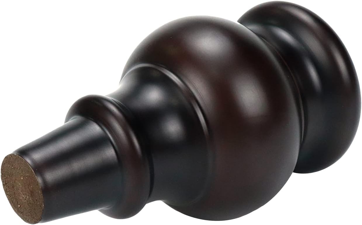 LC LICTOP Wood Furniture Legs with Casters, 120mm/4.72" Height Wooden Sofa Legs Replacement, Round Gourd Wooden Couch Feet with Caster Wheels, Classical Furniture Foot, 4Pcs