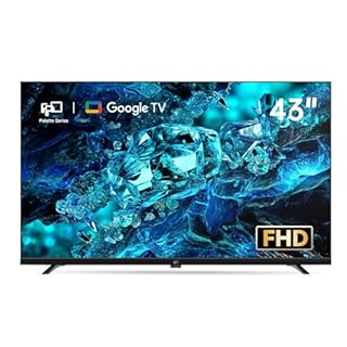 FPD 43 Inch Smart TV, Google TV with Google Cast, Dolby Audio 1080p Full HD Flat Screen LED Television, HDR 10, Voice Remote, Ultra Thin Stream Live TVs for Home Office