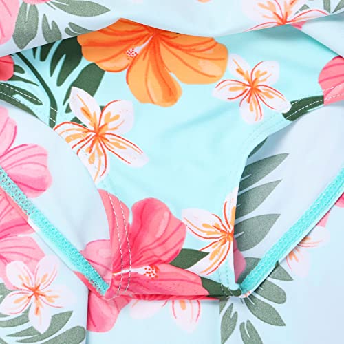 Image of BAOHULU Toddler Girls Swimsuit One Piece Cute Floral Dress Swimwear 3-8 Years