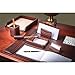 Dacasso Chocolate Brown Leather 7Piece Desk Accessory Set - Organization Essentials & Executive Decor - Luxury Leather Blotter for Office Organization