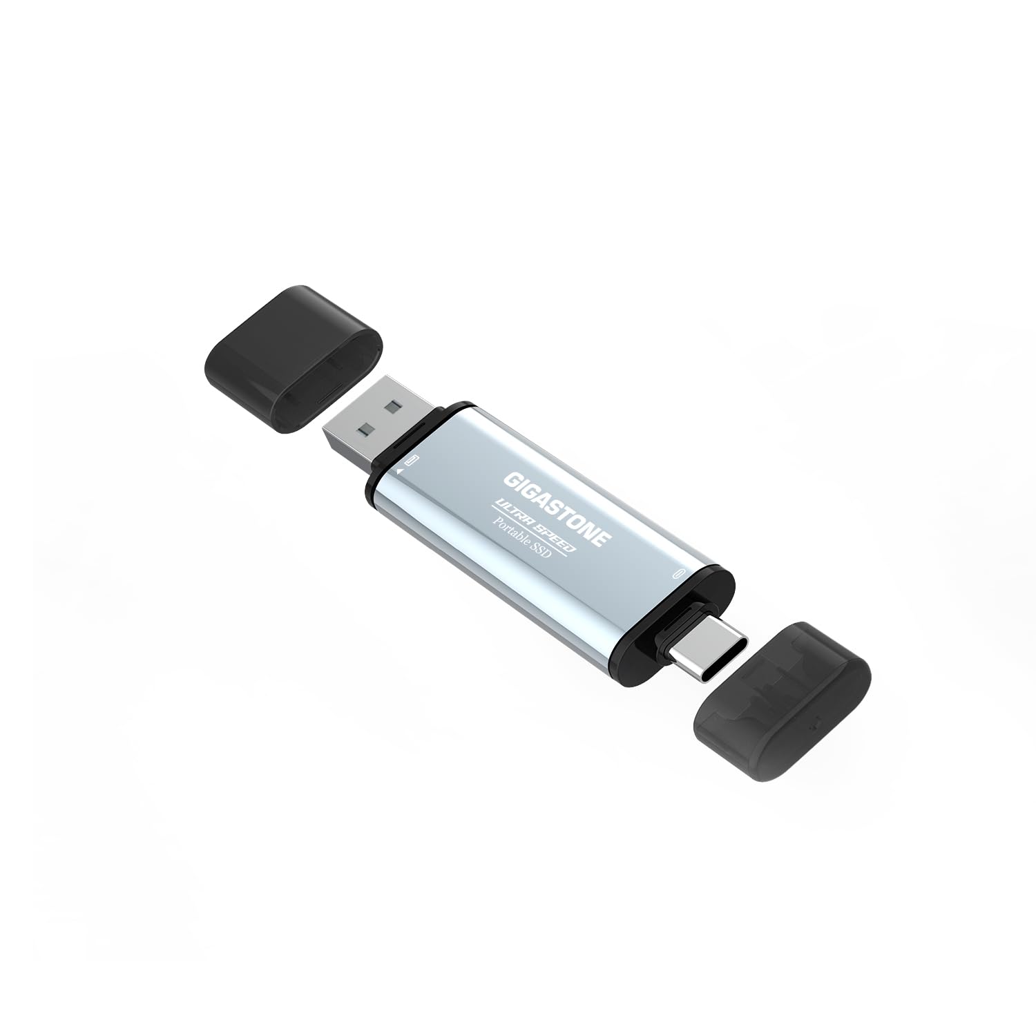 Gigastone Duo Go USB-A+C 1TB Dual External Portable SSD 1,050MB/s Glossy Surface, Supports Apple 4K 60fps ProRes HDR Video Recording USB3.2 Gen 2 for iPhone 16 PS5 Mac iPad Laptop Android