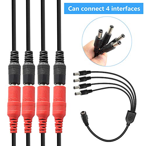 Image of DC Power Y Splitter Cable 1 Female to 4 Male Plug for CCTV Camera (1 to 4)