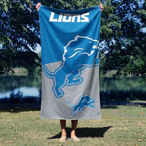 Image of Northwest NFL Detroit Lions Microfiber Beach Towel, 30 x 60 Inches - Quick Dry, Sand Resistant, Lightweight, Highly Absorbent, Incisor Design