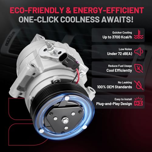 BDFHYK 68649 Air Conditioning A/C Compressor with Clutch Compatible with Ford Fusion V6 3.5L 2010-2012, Compatible with Lincoln MKZ V6 3.5L 2007-2012
