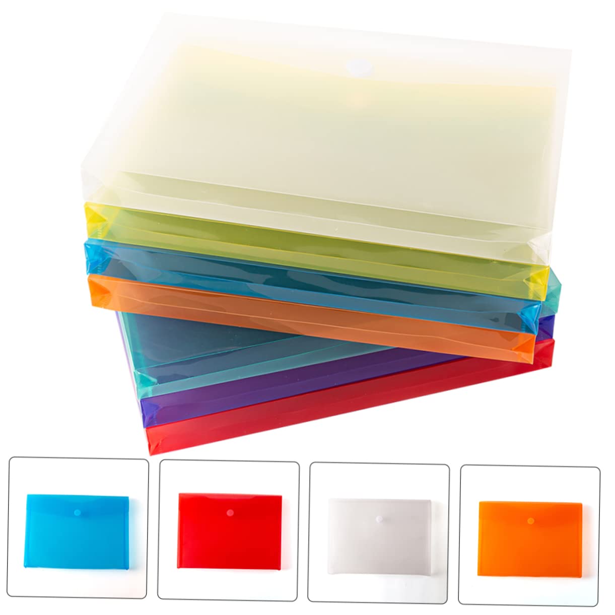 VILLCASE 3 Set Di Cartelle Portadocumenti Per Ufficio Cartelle Portadocumenti Con Bottone Automatico Formato A4 in Plastica Sicura 7 Pezzi*3