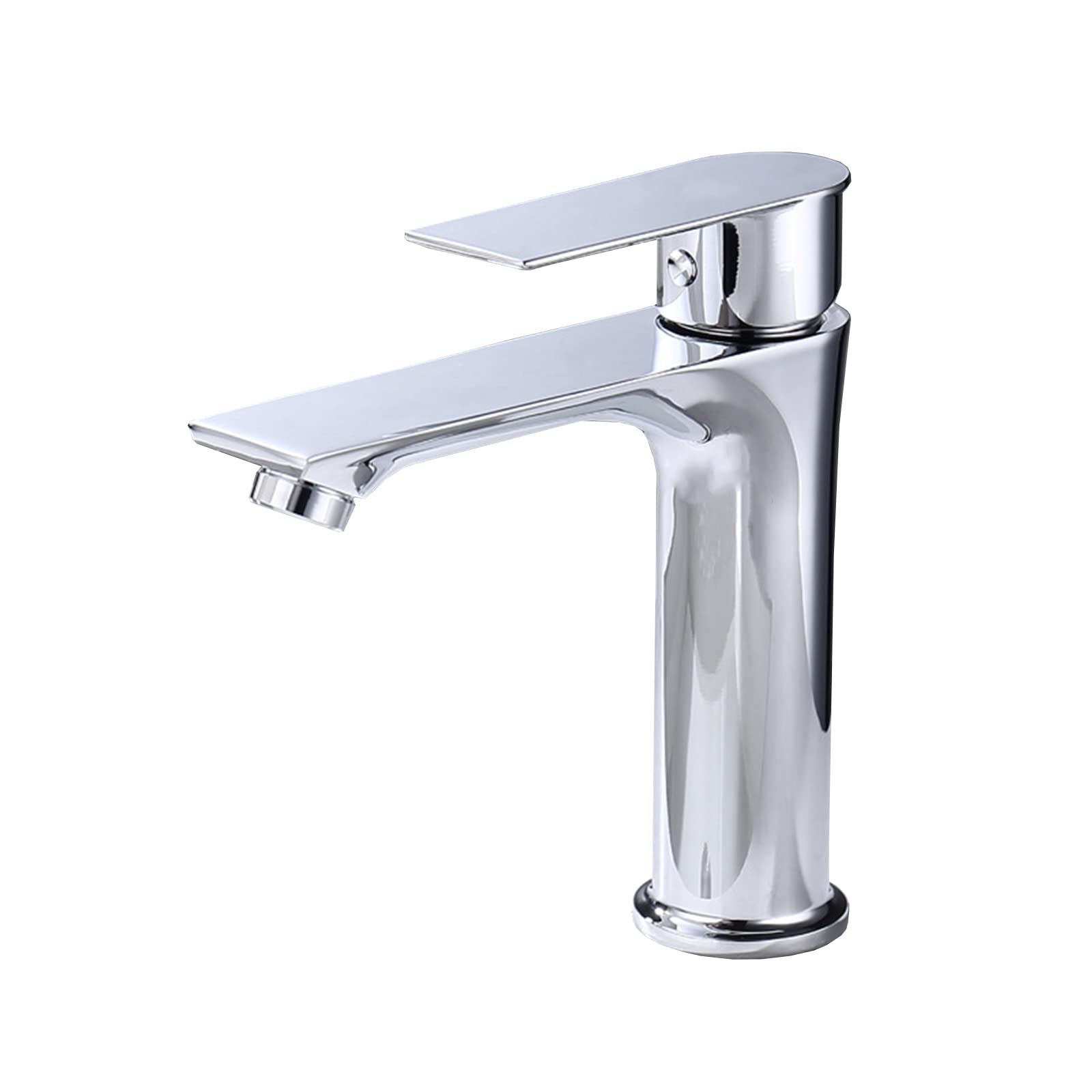 Robinet de salle de bain pour évier 1 trou haut blanc anti-calcaire