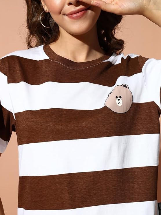 Image of THE DRY STATE Women Cotton Half Sleeve Round Neck Tshirt