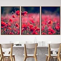 3 Piece Framed Canvas Wall Art Colorful Bouquet Canvas Prints Home Artwork Decoration for Living Room,Bedroom - 16