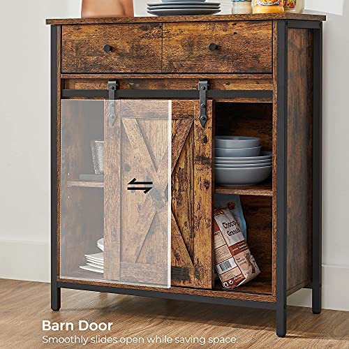 Vasagle Buffet Cabinet, Floor Sideboard Cupboard Storage Organizer With 1 Drawer And Sliding Barn Door For Living Room Bathroom Hallway #TOP4
