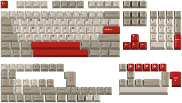 Owpkeenthy WHYSP PBT Keycaps for 60% Mechanical Gaming Keyboard OEM Profile Blue Keycaps with Key Puller for Cherry MX Switches GH60/RK61 Cherry Classic Red