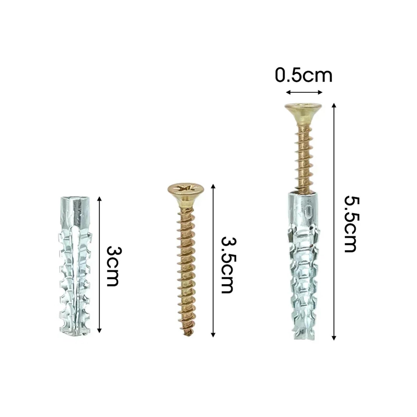 Kits De Anclajes Pared Tubo Expansión Serrados Autorroscantes(100 Sets)