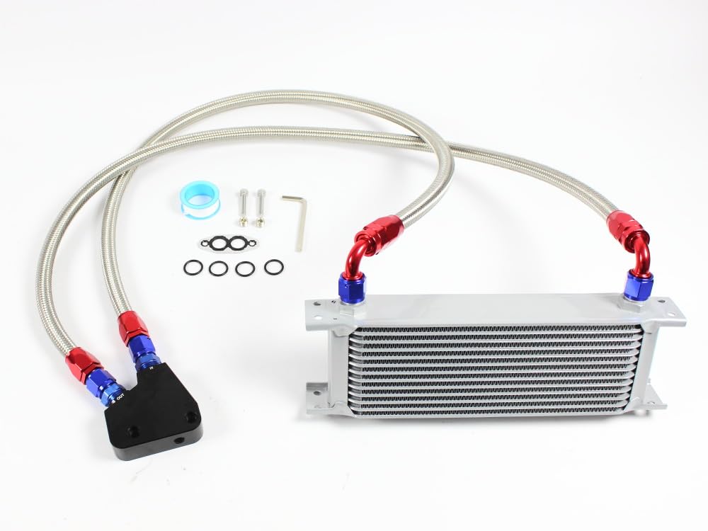 13 file di alluminio radiatore olio kit alluminio coperchio filtro olio adattatore 2 connettori 1/8" per sensori di temperatura e pressione per motori C5 C6 C7 LS1 LS2 LS3 LS6 LS7 LS9 Gen IV 1038030