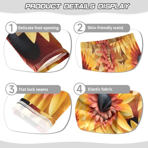 Bolaz Toddler Girls Leggings Printed Yoga Pants Leggings Sunflower Pattern for Kids3