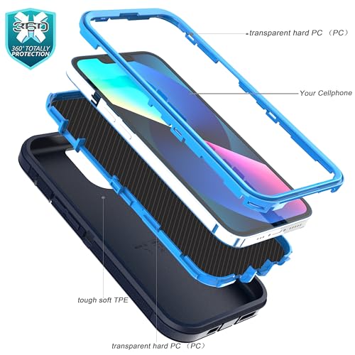 Coque iPhone 14 et 13 incassable solide bleu marine - 5