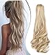 Dcbaboo Pferdeschwanz Haarteil Zopf Extension mit Klammer Wellige Lang Ponytail Extensions Haarverlängerung Clip Synthetik Gewellte Pferdeschwanz Haarextension Zopf, 45cm Sandy Blonde & Bleichblond