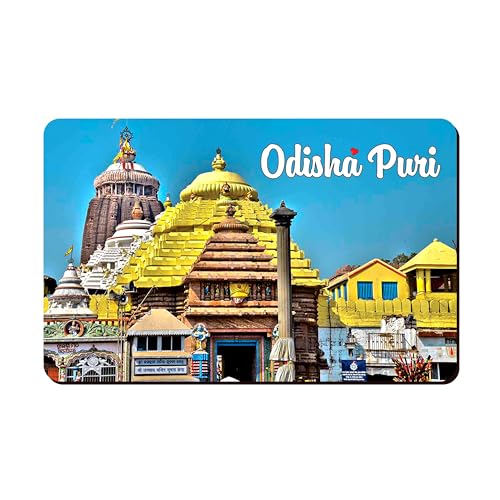 Image of Elegant Fridge Magnet with Themes |Rectangular Size Refrigerator Magnet with Magnetic Rubber Back | Pack of 1, 8.6cm X 5.4cm (Odisha Puri)