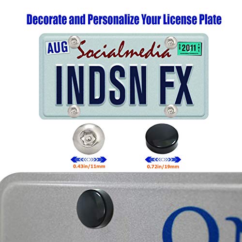 License Plate Screws Anti Theft- M5X16Mm Tamper Proof Security Car Tag Screw Set, Stainless Steel Mounting Hardware Kit- Self-Tapping Screws Rust Proof, Fasteners Nuts, Black Cap Cover #TOP4