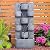 Bumilgar 44.8" H Modern Outdoor Water Fountain with LED Lights and Pump, Mutiply-Tier Standing Cascading Waterfall - Modern Design for Garden,Patio,Yard, Multi-Level Outdoor Decor (Gray)