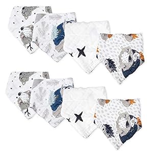 Viviland Baby Bandana kwijlen slabbetjes 8 Pack, 8-laags mousseline katoenen slabbetjes, super absorberend, 0-24 maanden