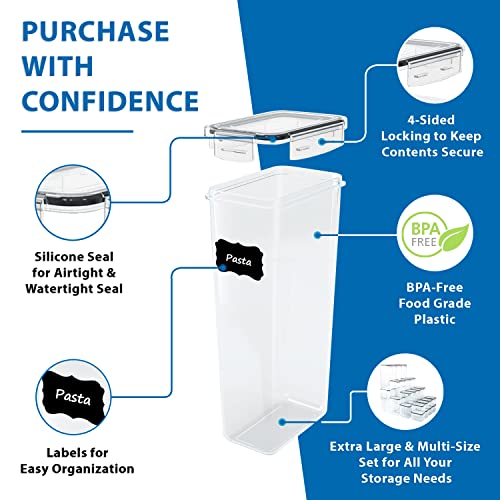 Lifetime Home 32 Pack Airtight Food Storage Containers Set With Lids For Kitchen & Pantry Organization - Bpa-Free For Cereal, Pasta, Rice, Vegetables, Fruits & Flour - Free Markers And Labels #TOP2