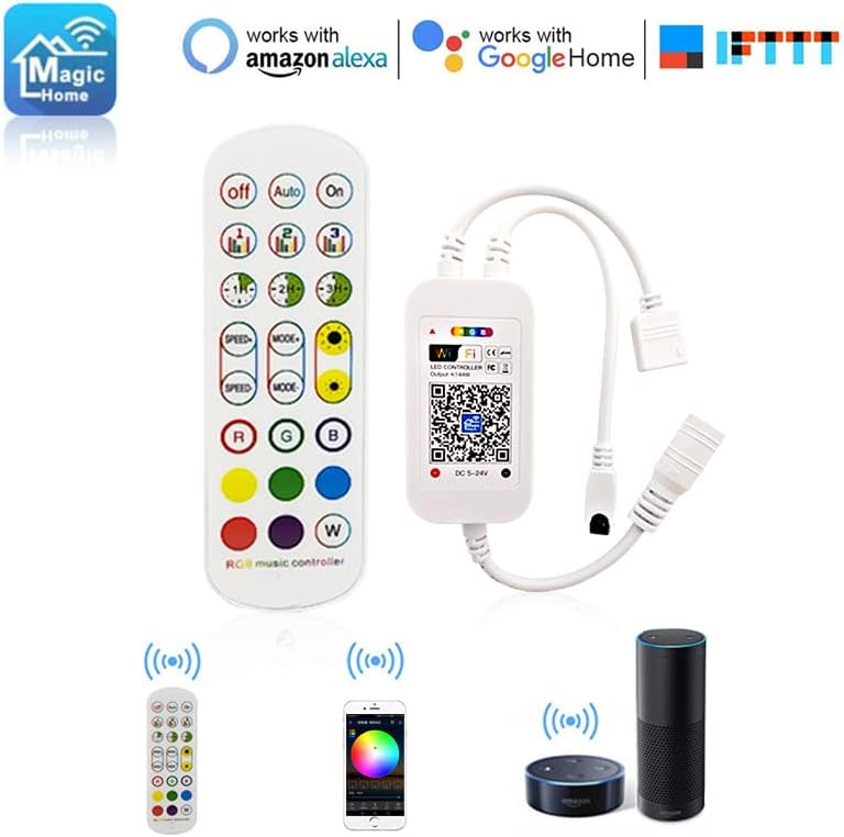 TOPXCDZ WiFi LED Strip Controller with App and Voice Control Compatibility