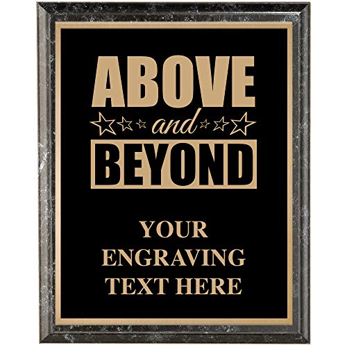 Crown Awards Corporate Above and Beyond Plaques - 10 x 13 Above and Beyond Classic Black Etched Recognition Trophy Plaque Award Prime