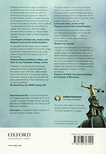 Smith, Hogan, & Ormerod's Criminal Law