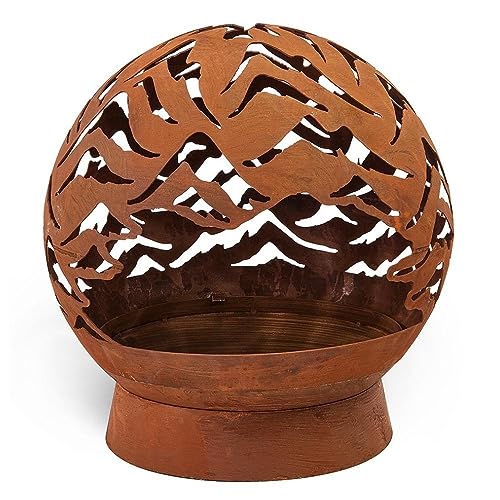 Hansmeier Ciotola per il fuoco | Focolare da terrazza | Ciotola per il fuoco rimovibile | con apertura di inserimento | 52 x 52 x 40 cm | Decorazione da giardino | Modello 2