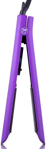 Miniatura 2 de Royale Platinum Genius - Plancha de hierro plano de turmalina de cerámica de lujo 2 en 1 para alisar el cabello (morado profundo)