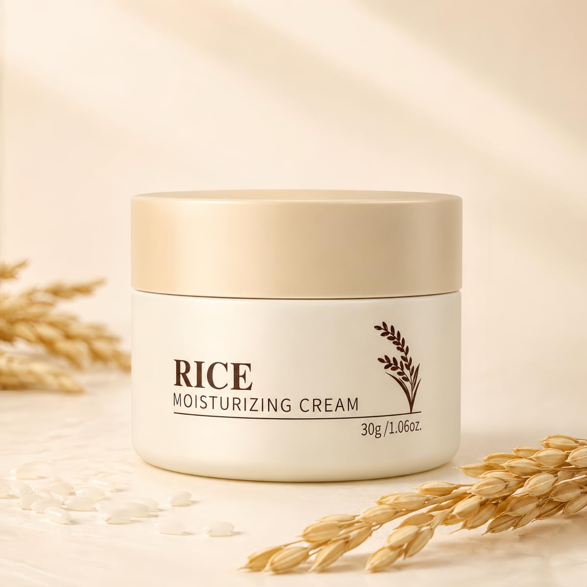 Korean Moisturizer for Face, Rice Cream with Ceramides, Lightweight, 30g